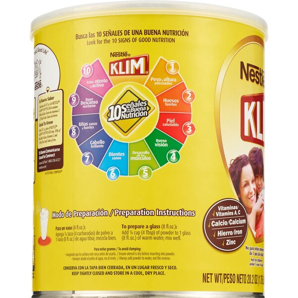 Nestle Klim Fortificada Dry Whole Milk Powder, 28.2 OZ