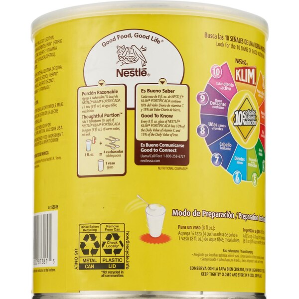 Nestle Klim Fortificada Dry Whole Milk Powder, 28.2 OZ