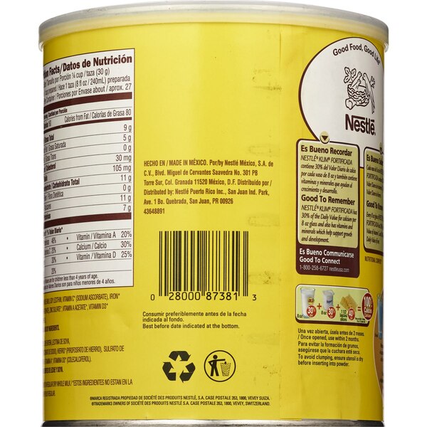 Nestle Klim Fortificada Dry Whole Milk Powder, 28.2 OZ