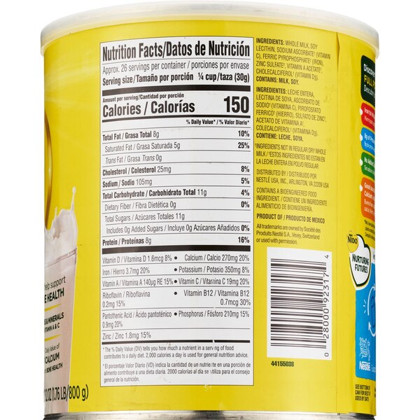 Nestle NIDO Dry Whole Milk Powder, 28.2 OZ