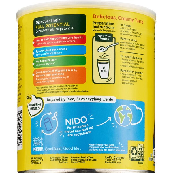 Nestle NIDO Dry Whole Milk Powder, 28.2 OZ