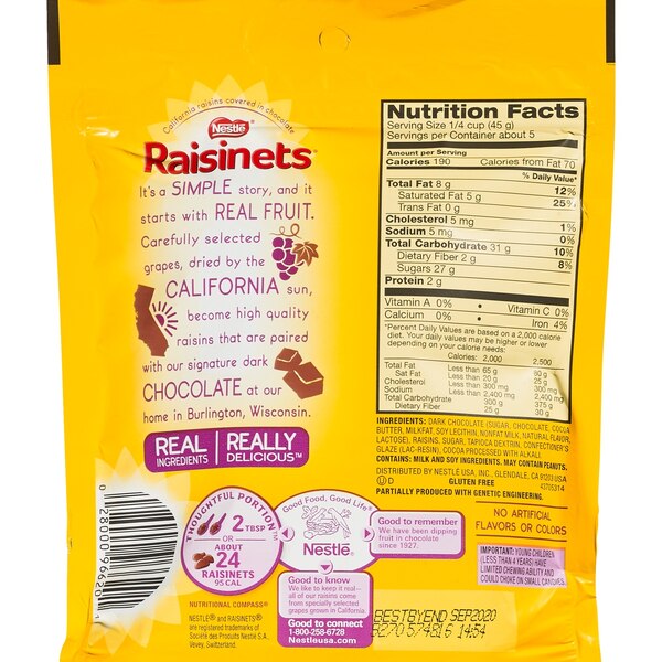Raisinets Dark Chocolate Covered Raisins, 8 oz
