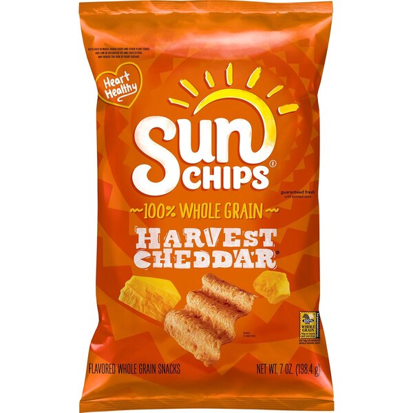 Sunchips, Multigrain Snack Harvest Cheddar Chips, 7 oz