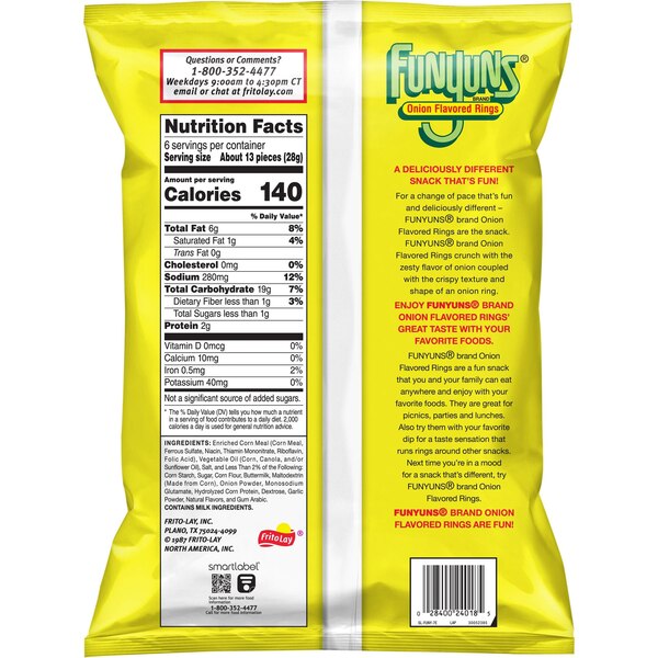 Funyuns Onion Flavored Rings, 6 oz