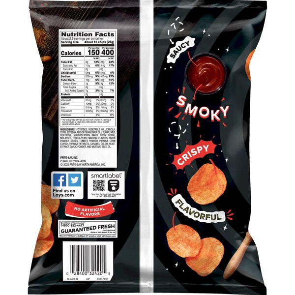 Lay's Potato Chips Barbecue Flavored, 2.62 oz