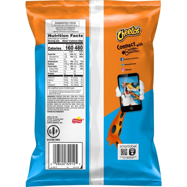 Cheetos Puffs Cheese Flavored Snacks, 3 oz