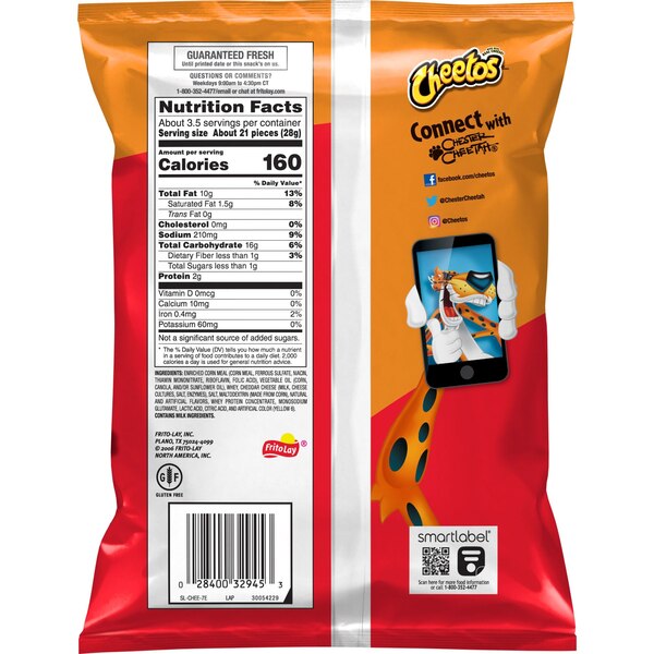 Cheetos Crunchy Cheese Flavored Snacks. 3.25 oz