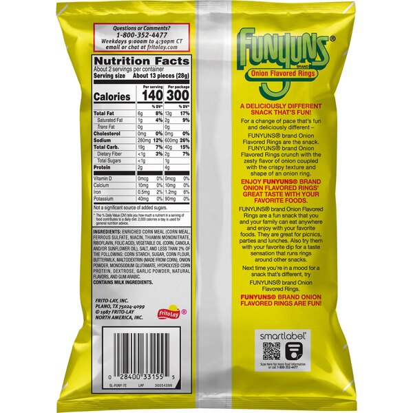 Funyuns Onion Flavored Rings, 2.12 oz