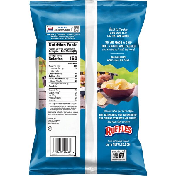 Ruffles, Original Potato Chips, 8.5 Oz