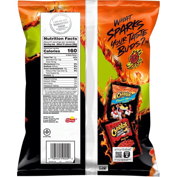 Cheetos, Crunchy Flamin Hot Limon, 8.5 oz