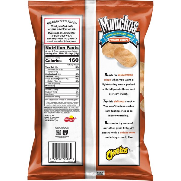 Munchos, Regular Potato Chips, 4.25 oz