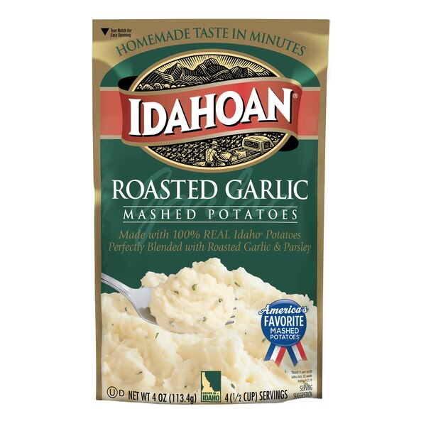Idahoan Flavored Mashed Potatoes, Roasted Garlic, 4 OZ