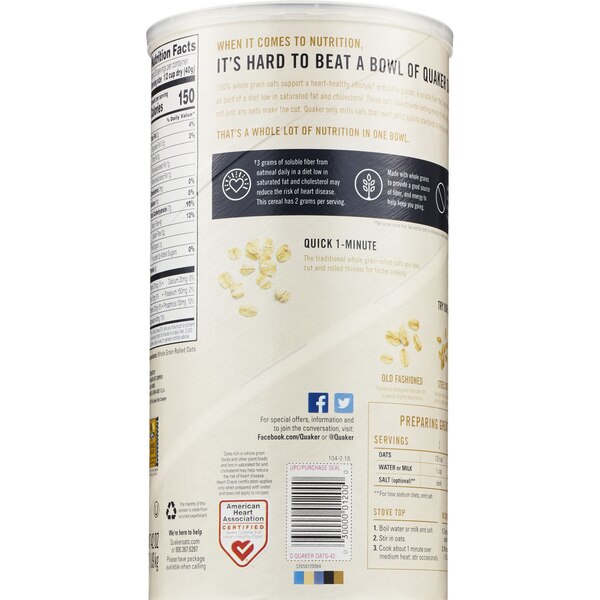 Quaker Oats Quick Oats, 2 oz