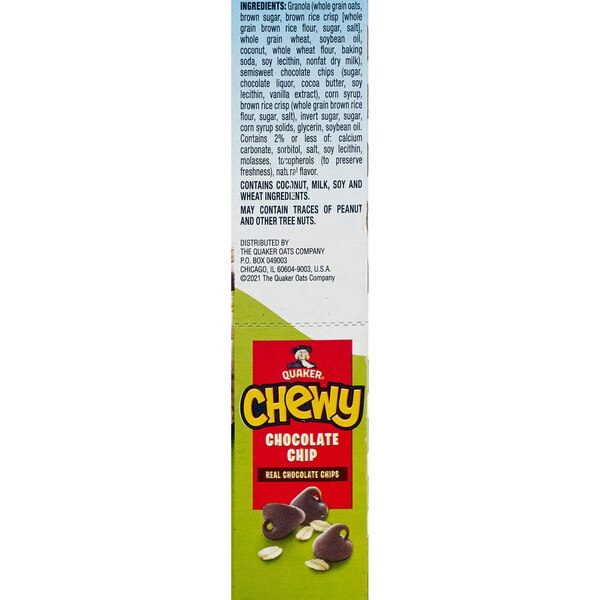Quaker Chewy Granola Bars, Chocolate Chip, 8 ct, 6.7 oz
