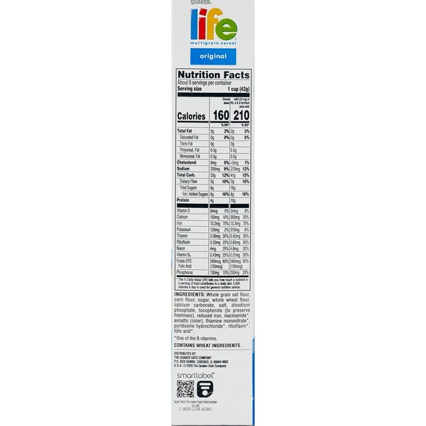 Quaker Life Original Multigrain Cereal, 13 oz