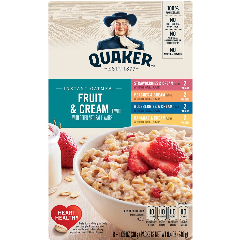 Quaker Oats Instant Oatmeal, Fruit and Cream Variety Pack | Pick Up In ...