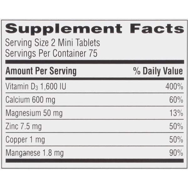 Caltrate 600+D3 Plus Minerals Mini (150 Count) - Suplemento de calcio y vitamina D3 en minitabletas, 600 mg
