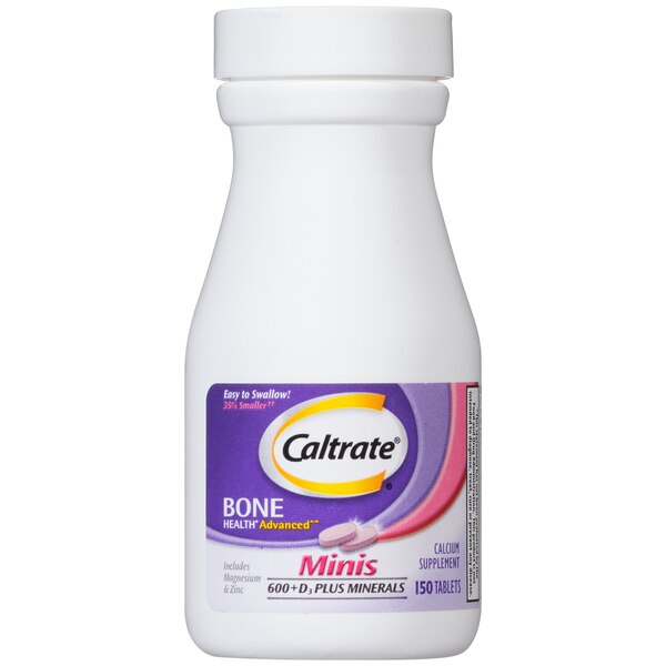 Caltrate 600+D3 Plus Minerals Mini (150 Count) - Suplemento de calcio y vitamina D3 en minitabletas, 600 mg