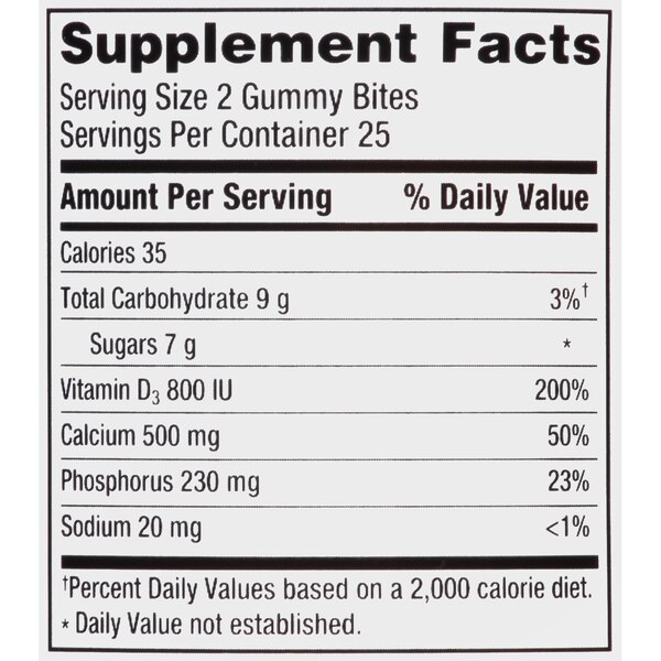 Caltrate Bone Health Gummy Bites Calcium Supplement 500 mg, 50 CT