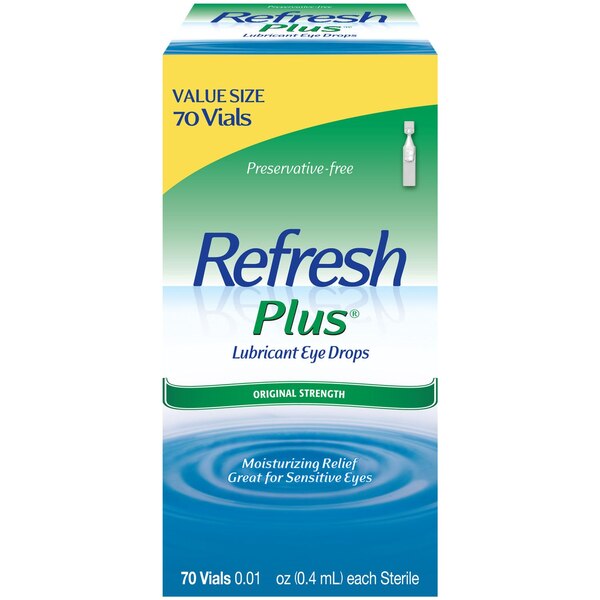 Refresh Plus Preservative Free Lubricant Eye Drops, 70 ct, 0.01 fl oz (0.4 mL)