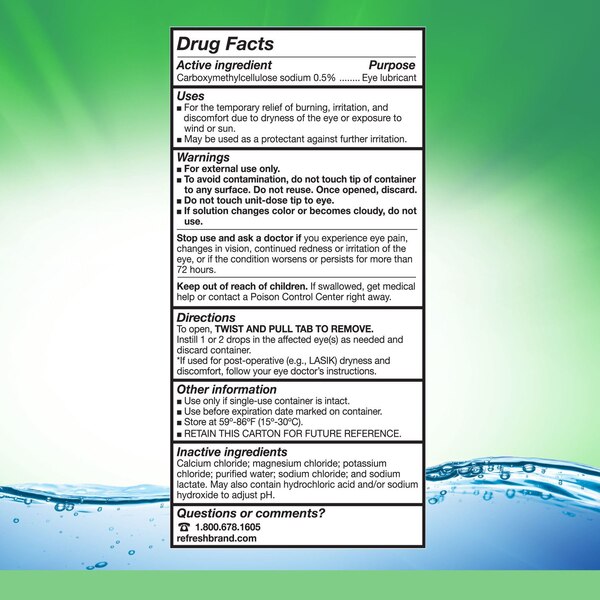 Refresh Plus Preservative Free Lubricant Eye Drops, 70 ct, 0.01 fl oz (0.4 mL)
