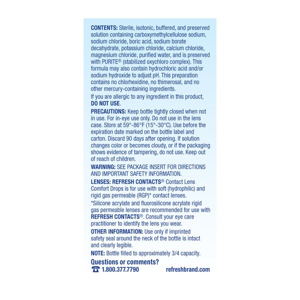 Refresh Contacts, Contact Lens Comfort Drops, 0.4 fl oz (12 mL)