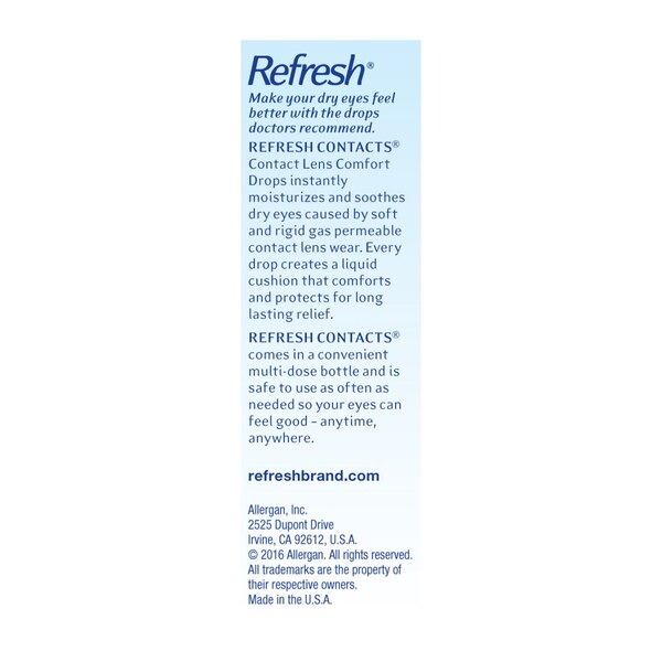 Refresh Contacts, Contact Lens Comfort Drops, 0.4 fl oz (12 mL)