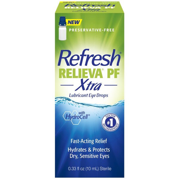 Refresh Relieva Xtra Preservative Free Lubricant Eye Drops, 0.33 OZ