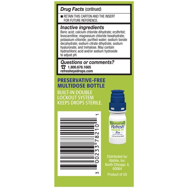 Refresh Relieva Xtra Preservative Free Lubricant Eye Drops, 0.33 OZ