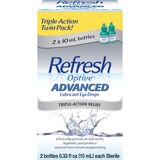 Refresh Optive Advanced Lubricant Eye Drops, 0.33 fl oz, Twin Pack, thumbnail image