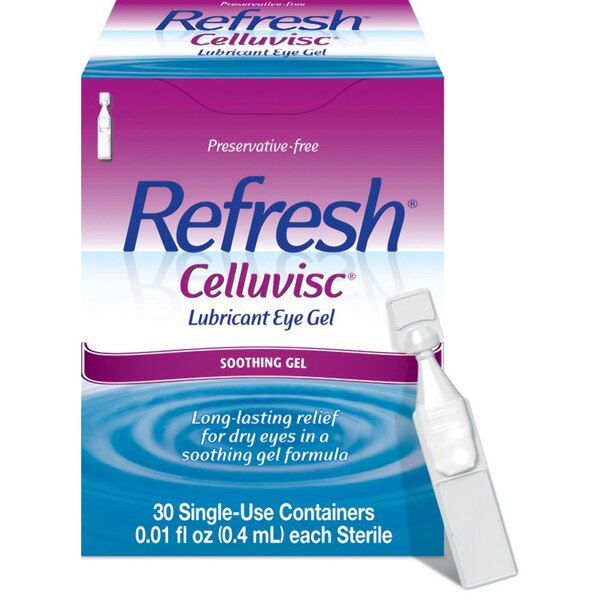 Refresh Celluvisc Lubricant Eye Gel Non-Preserved Tears, 30 ct, 0.01 fl oz (0.4 mL)