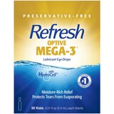 Refresh Optive Mega-3 Preservative-Free Lubricant Eye Drops, 30 ct, 0.01 fl oz (0.4 mL), thumbnail image 1 of 10
