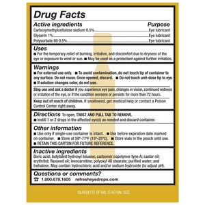 Refresh Optive Mega-3 Preservative-Free Lubricant Eye Drops, 30 ct, 0.01 fl oz (0.4 mL)