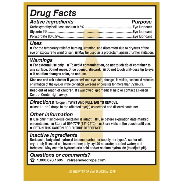 Refresh Optive Mega-3 Preservative-Free Lubricant Eye Drops, 30 ct, 0.01 fl oz (0.4 mL)