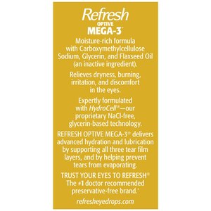 Refresh Optive Mega-3 Preservative-Free Lubricant Eye Drops, 30 ct, 0.01 fl oz (0.4 mL)