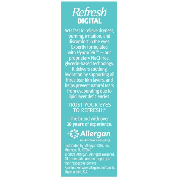 Refresh Digital Lubricant Eye Drops, 0.33 fl oz (10 mL)