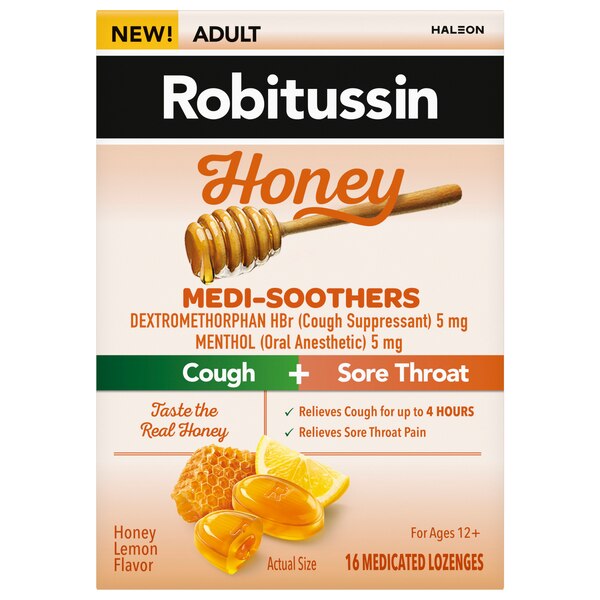 Robitussin Medi-Soothers Lozenge, 16 CT, Honey Lemon