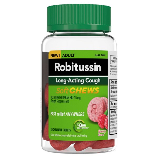 Robitussin Cough Relief Soft Chews, Berry, 20 CT