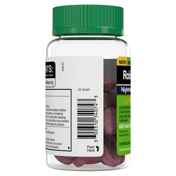 Robitussin Nighttime Cough Relief Soft Chews, Berry, 20 CT
