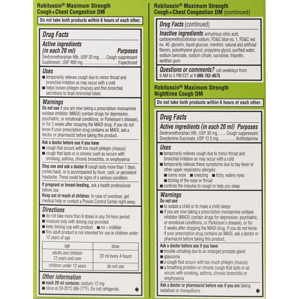 Robitussin Adult Maximum Strength Daytime and Nighttime Twin Pack, 2-4 OZ Bottles