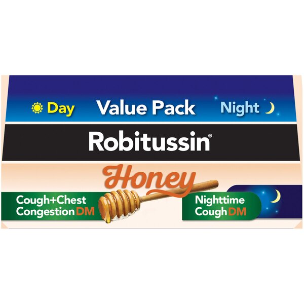 Robitussin Cough+Chest Congestion DM Day and Nighttime Combo Pack, 2 4 OZ bottles