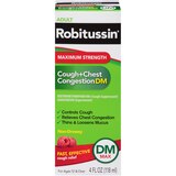 Robitussin Maximum Strength Cough + Chest Congestion DM Liquid Relief, Raspberry, thumbnail image