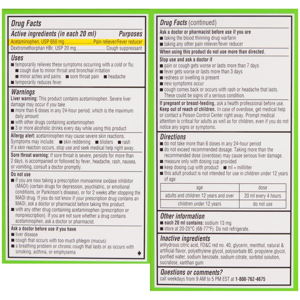 Robitussin Adult Maximum Strength Severe Cough + Sore Throat Relief Medicine, 8 FL OZ
