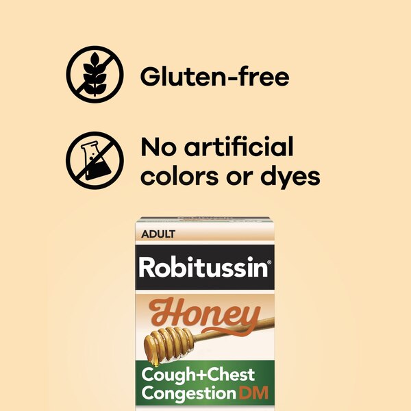 Robitussin Honey Cough + Chest Congestion DM Adult Max. Strength Day Liquid Syrup, 8 fl OZ