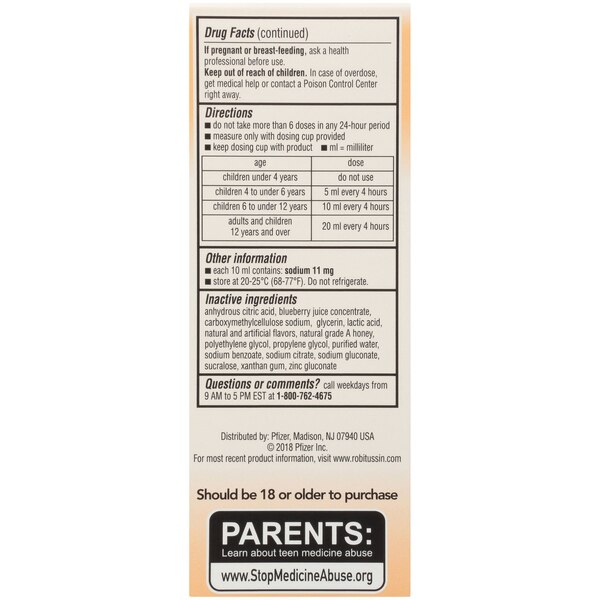 Robitussin Children's Honey Cough & Chest Congestion, 4 OZ