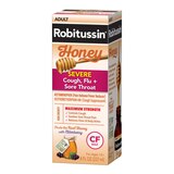 Robitussin Severe Cough, Flu + Sore Throat Daytime Relief, Honey with Elderberry, 8 OZ, thumbnail image