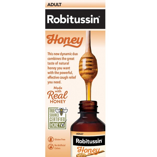 Robitussin Severe Cough, Flu + Sore Throat Daytime Relief, Honey with Elderberry, 8 OZ