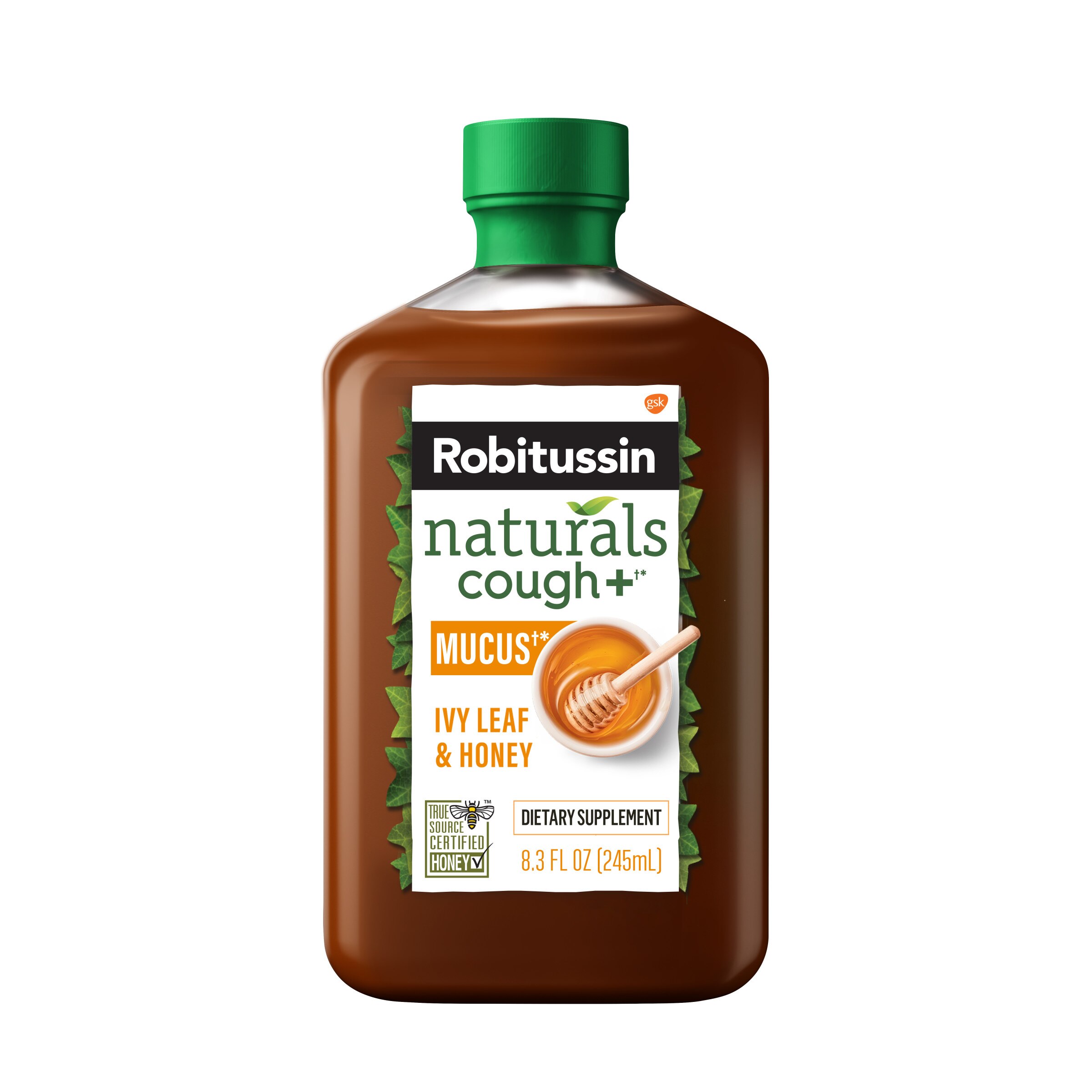 Robitussin Naturals, Cough Relief - Suplemento dietario, Honey & Ivy Leaf, 8.3 oz líq.