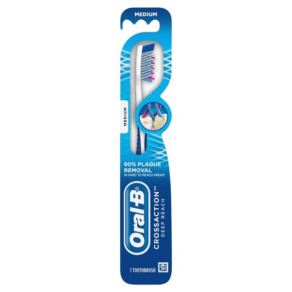 Oral-B CrossAction Deep Reach Manual Toothbrush, Medium Bristle