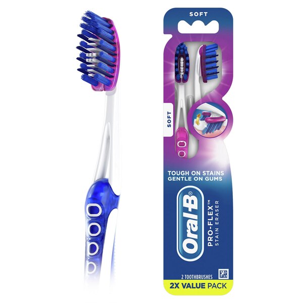 Oral-B Pro-Flex Stain Eraser Toothbrush, Soft Bristle
